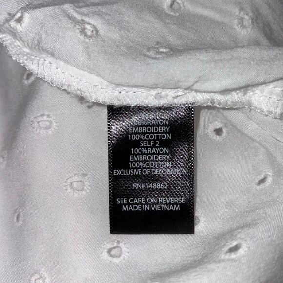 Torrid Eyelet Peasant Blouse Top Plus Size White Size 3 22/24 - Picture 9 of 12